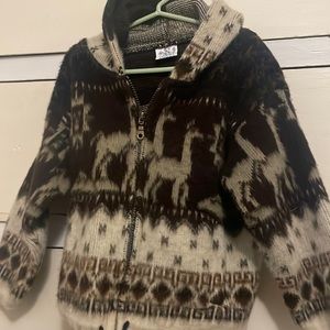 New andino llama sweater coat for toddler. Soft and warm.   So boho!